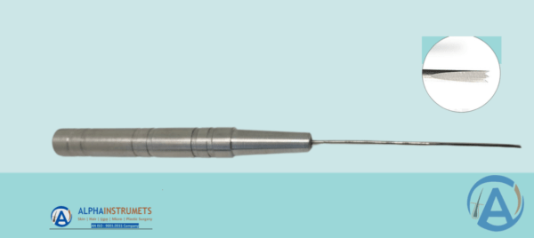 "Alpha Dermato Surgicals Taylor Liberator Cannula - Precision tool for acne scar subcision. Elevate your dermatological procedures with this innovative instrument. Buy online in India for effective scar treatment. #AcneScarTreatment #Dermatology #AlphaDermatoSurgicals"