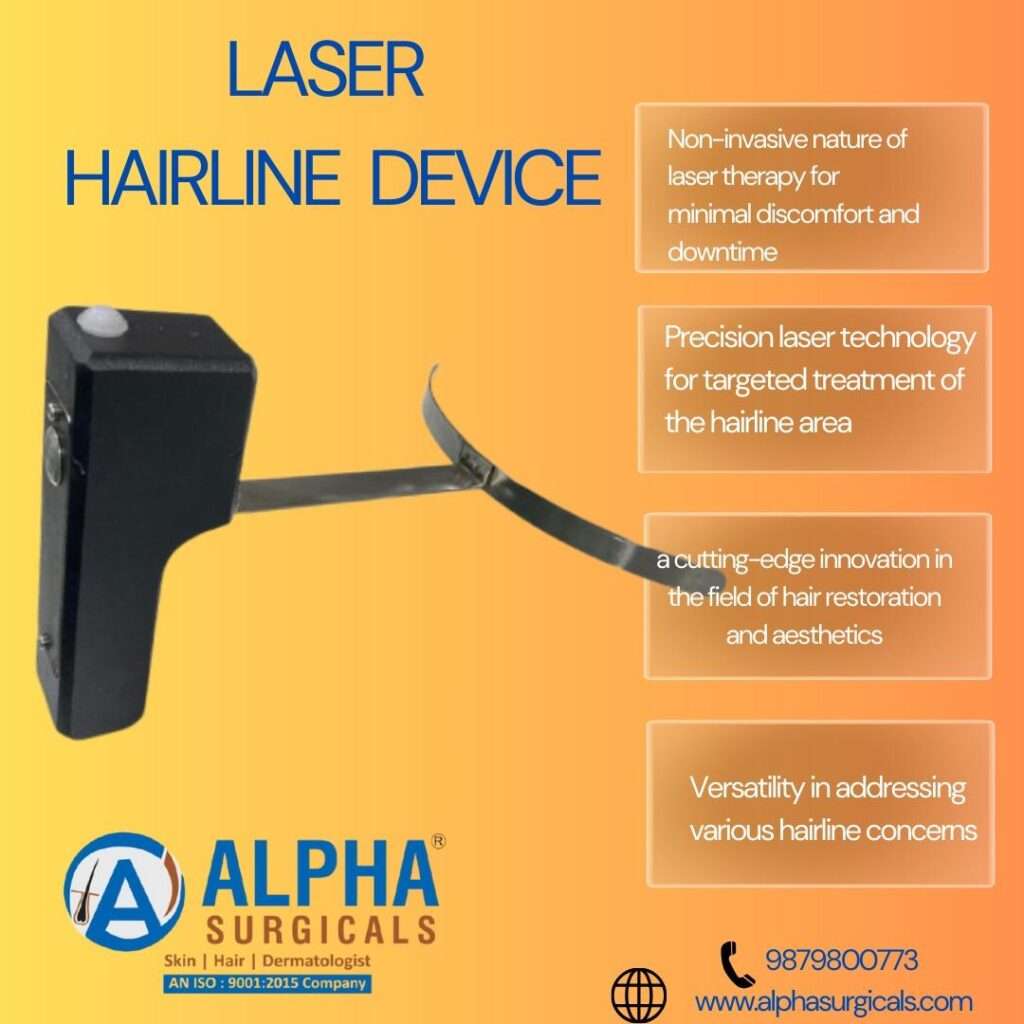 High-precision laser hairline device for professional hair restoration and transplant procedures, featuring ergonomic design and durable build.