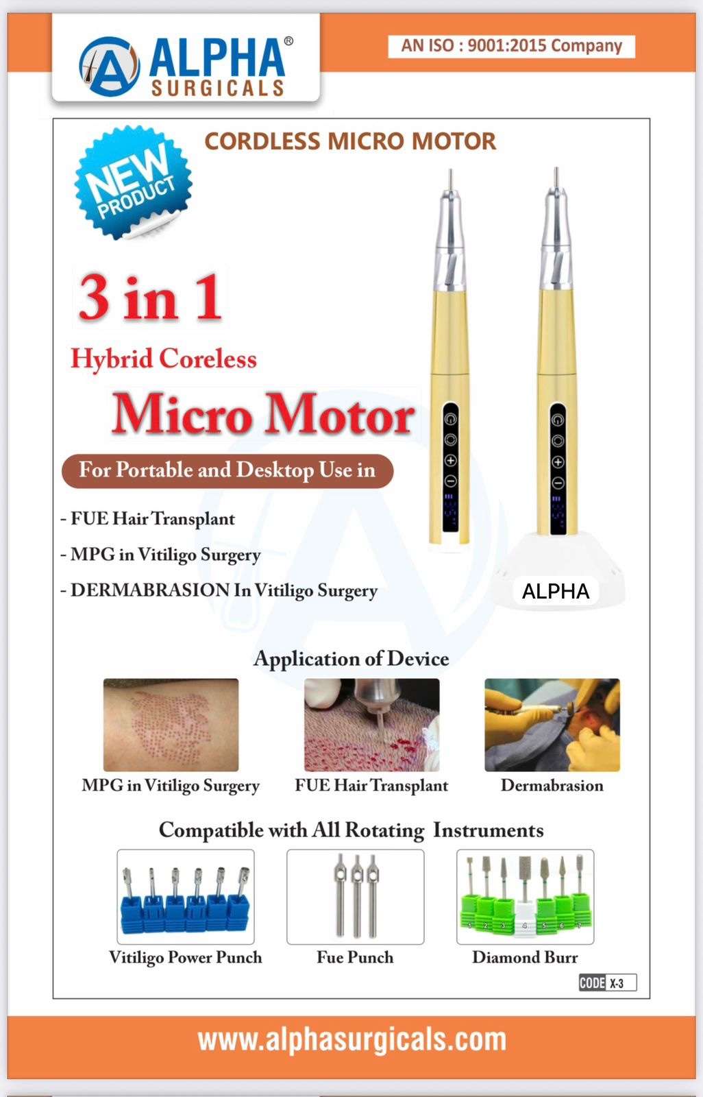 ALPHA 3 in 1 Cordless Micromotor - Image 2