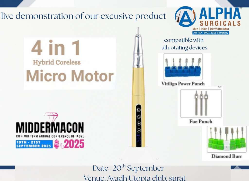 Alpha Surgicals Wireless Micromotor live workshop demonstration at MIDDERMACON 2025