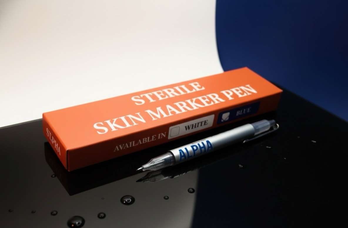 Sterile skin marker pen -Blue color with scale