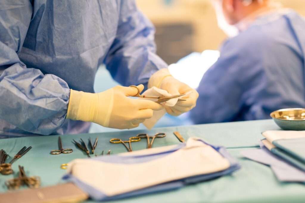 Premium surgical instruments in a sterile operating room highlighting precision and patient safety