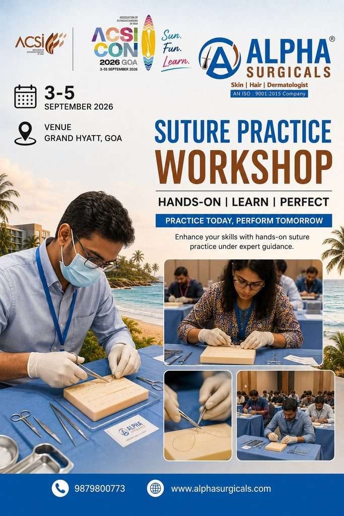 Suture Practice Workshop at ACSI CON 2026 Goa with Alpha Surgical
