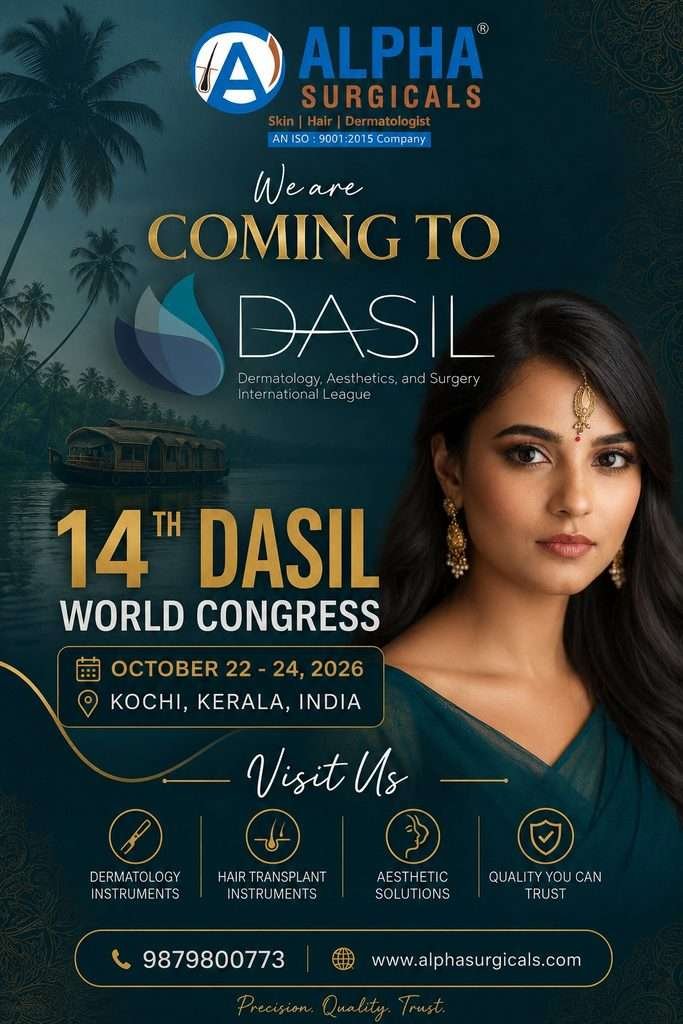 14th DASIL World Congress 2026 featuring Alpha Surgical dermatology and hair transplant instruments