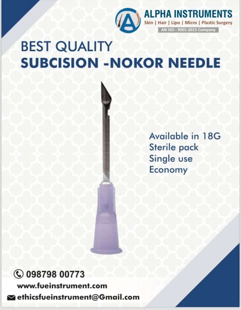 Nokor subcision needle for acne scar treatment