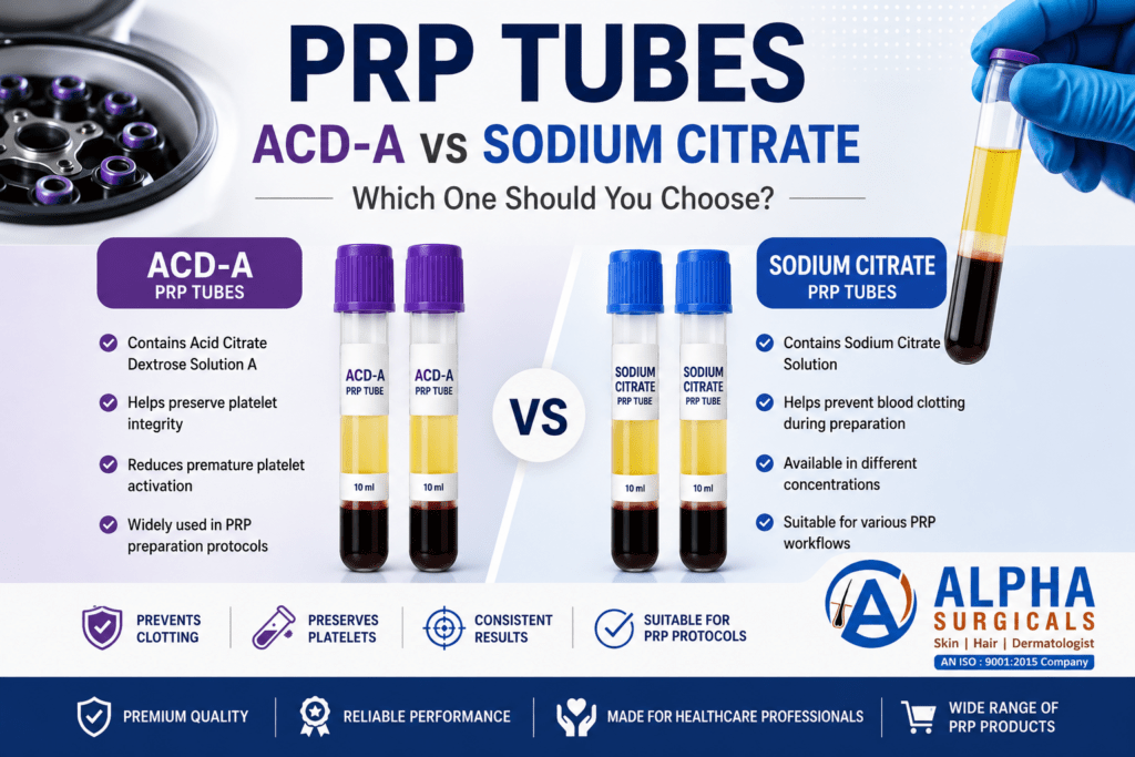 ACD-A vs sodium citrate PRP tubes for platelet-rich plasma preparation