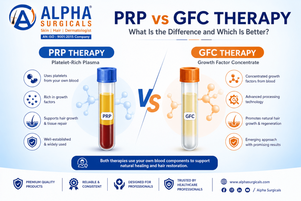 PRP vs GFC Therapy comparison for hair restoration