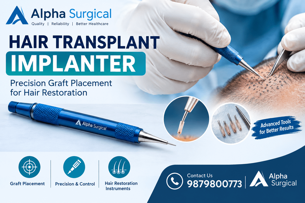 Hair transplant implanter for precise follicular graft placement