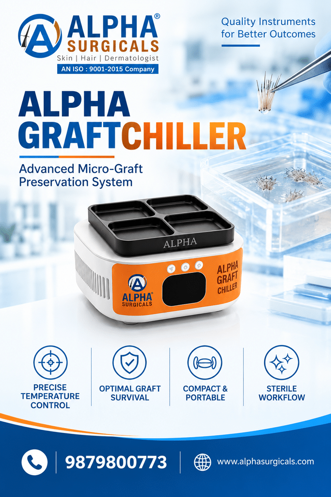 Graft storage in hair transplant with Alpha Surgical hair restoration instruments