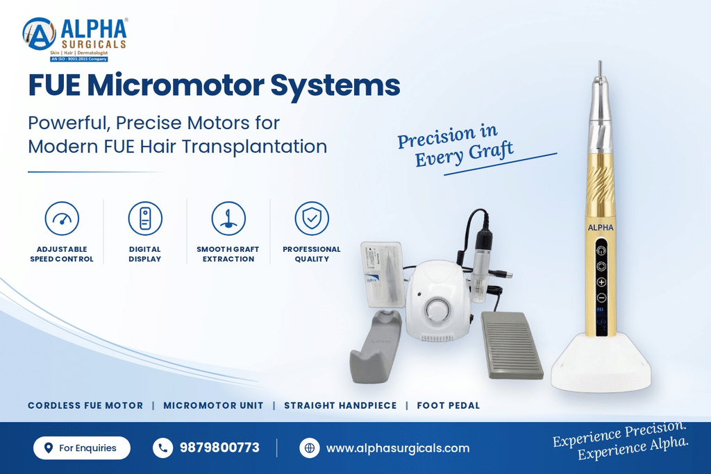 Micromotor uses in dermatology with Alpha Surgical dermatology instruments