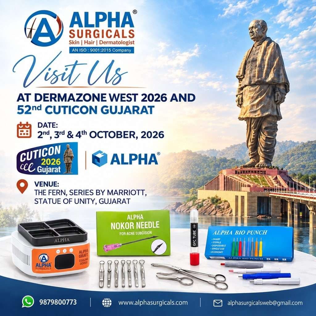 Alpha Surgical products at Dermazone West 2026 and 52nd Cuticon Gujarat